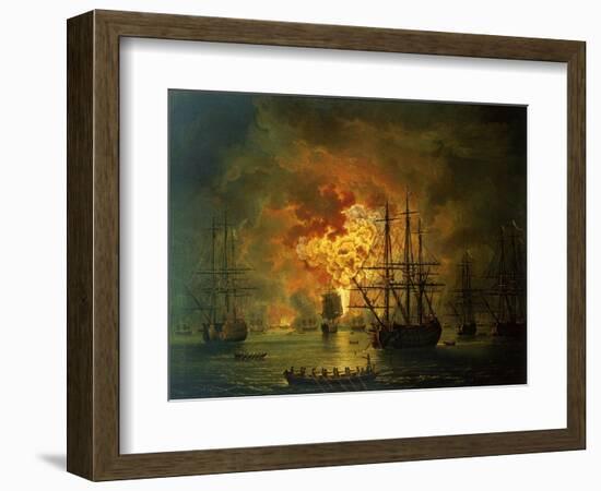 The Destruction of the Turkish Fleet at the Bay of Chesma, 1772-Jacob-Philippe Hackert-Framed Giclee Print