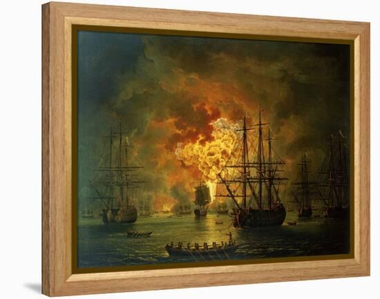 The Destruction of the Turkish Fleet at the Bay of Chesma, 1772-Jacob-Philippe Hackert-Framed Premier Image Canvas