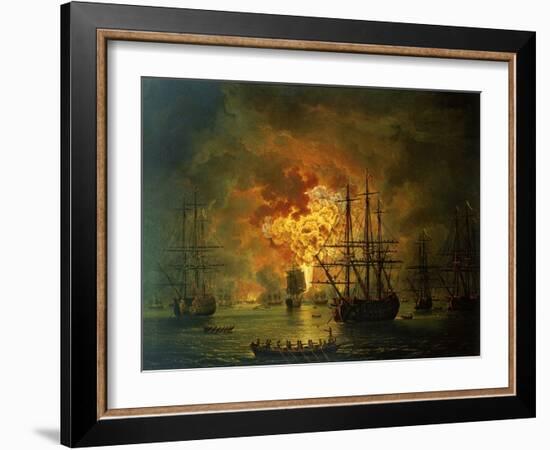 The Destruction of the Turkish Fleet at the Bay of Chesma, 1772-Jacob-Philippe Hackert-Framed Giclee Print