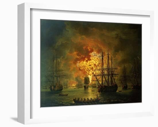 The Destruction of the Turkish Fleet at the Bay of Chesma, 1772-Jacob-Philippe Hackert-Framed Giclee Print