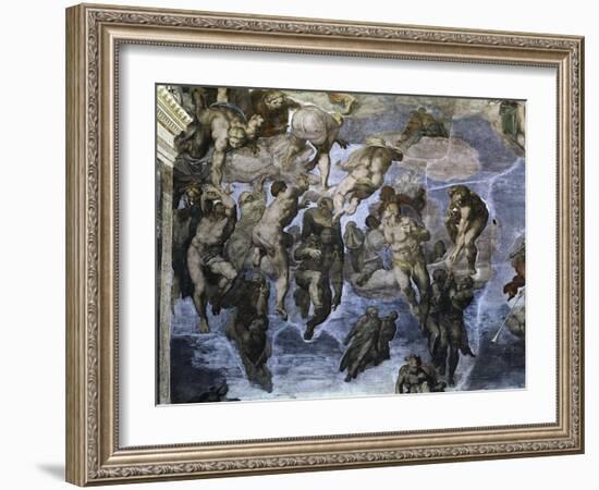 The, Detail Last Judgement-Michelangelo Buonarroti-Framed Giclee Print