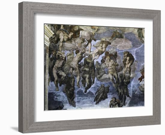 The, Detail Last Judgement-Michelangelo Buonarroti-Framed Giclee Print