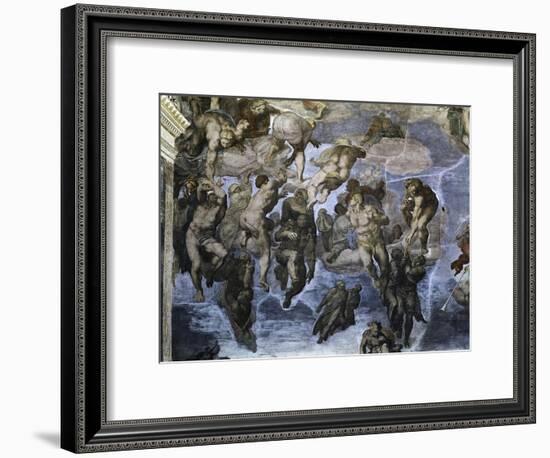 The, Detail Last Judgement-Michelangelo Buonarroti-Framed Giclee Print