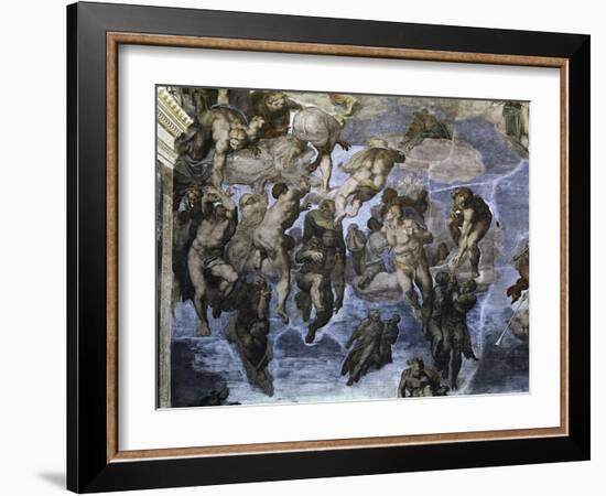 The, Detail Last Judgement-Michelangelo Buonarroti-Framed Giclee Print