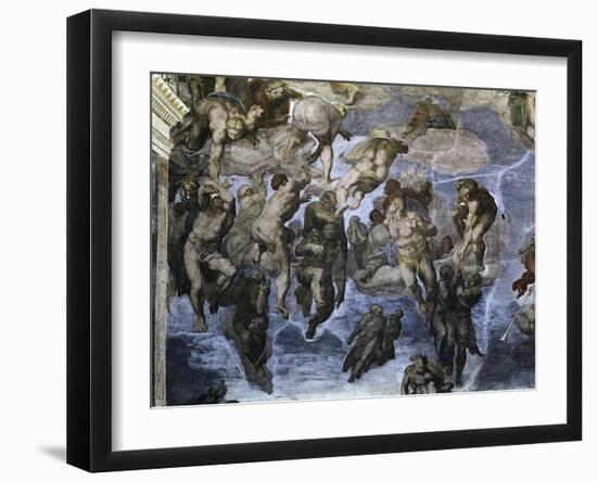 The, Detail Last Judgement-Michelangelo Buonarroti-Framed Giclee Print