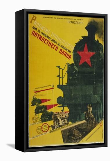 The Development of Transportation, the Five-Year Plan, 1929-Gustav Klutsis-Framed Premier Image Canvas