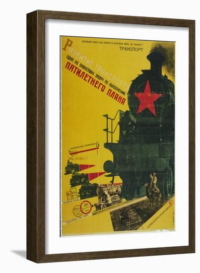 The Development of Transportation, the Five-Year Plan, 1929-Gustav Klutsis-Framed Giclee Print