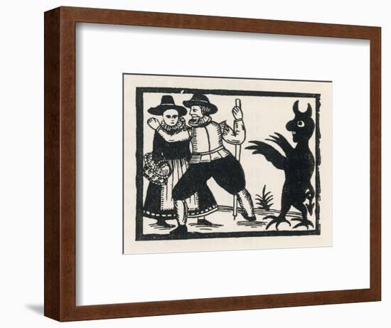 The Devil Frightens a Countryman and His Wife-null-Framed Art Print