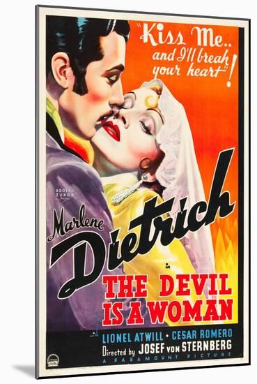 THE DEVIL IS A WOMAN, from left: Cesar Romero, Marlene Dietrich, 1935-null-Mounted Art Print