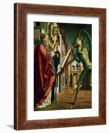 The Devil Presenting St Augustin with the Book of Vices, C1455-1498-Michael Pacher-Framed Giclee Print