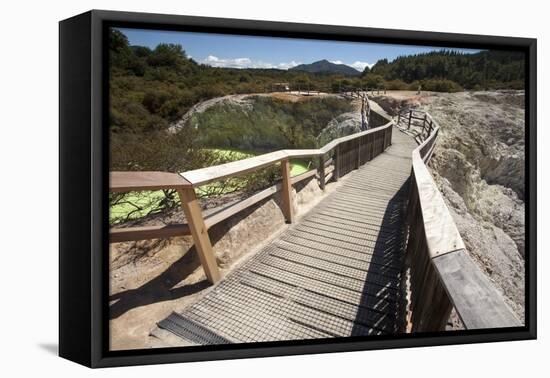 The Devil's Bath Walkway, Waiotapu Goethermal Wonderland, Rotorua, New Zealand, Oceania-Jeremy Bright-Framed Premier Image Canvas