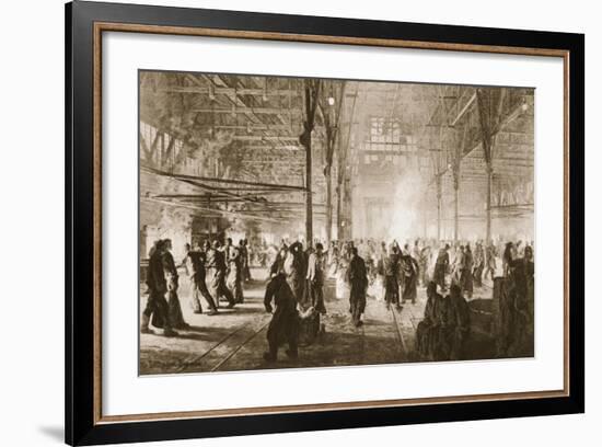 The Devil's Foundry: Will the Allies Destroy it on their Way to Berlin? a Smelting-Room at Krupps-null-Framed Giclee Print