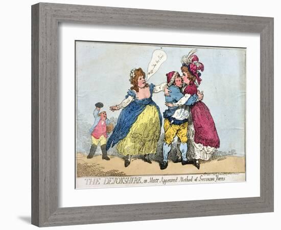 The Devonshire, or Most Approved Method of Securing Votes, 1784-James Gillray-Framed Giclee Print