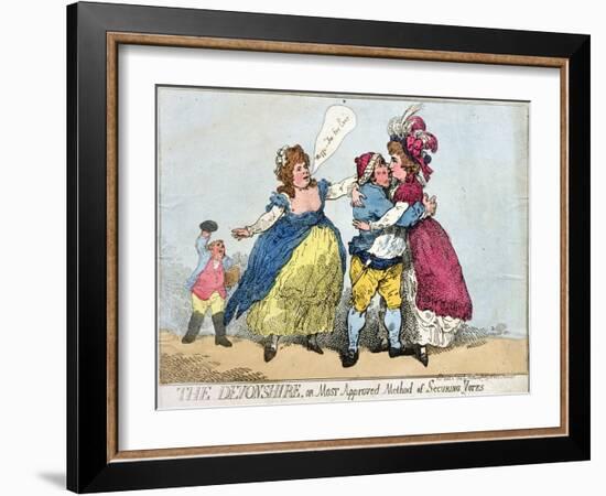 The Devonshire, or Most Approved Method of Securing Votes, 1784-James Gillray-Framed Giclee Print