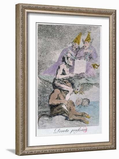 The Devout Profession, Plate 70 of Los Caprichos, Late 18th Century-Francisco de Goya-Framed Giclee Print