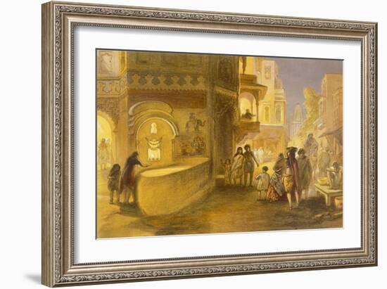 The Dewali or Festival of Lamps, from 'India Ancient and Modern', 1867 (Colour Litho)-William 'Crimea' Simpson-Framed Giclee Print