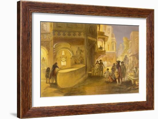 The Dewali or Festival of Lamps, from 'India Ancient and Modern', 1867 (Colour Litho)-William 'Crimea' Simpson-Framed Giclee Print