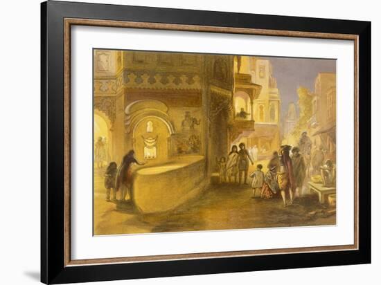 The Dewali or Festival of Lamps, from 'India Ancient and Modern', 1867 (Colour Litho)-William 'Crimea' Simpson-Framed Giclee Print