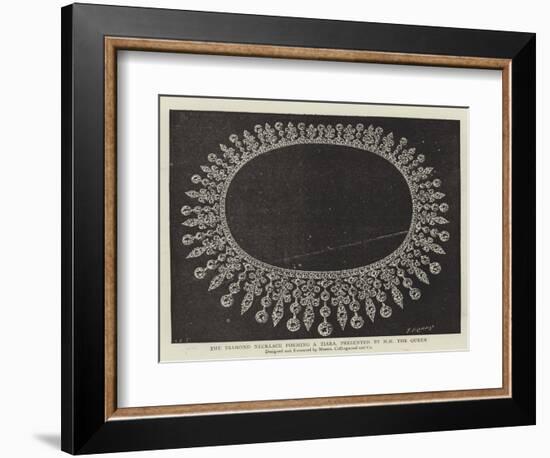 The Diamond Necklace Forming a Tiara, Presented by HM the Queen-null-Framed Giclee Print