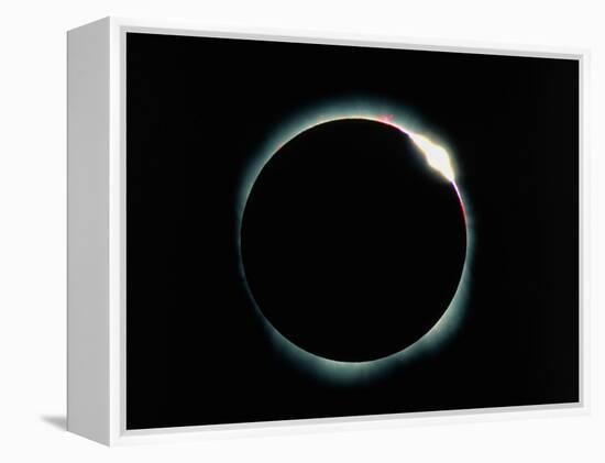 The Diamond Ring Effect During a Solar Eclipse-David Nunuk-Framed Premier Image Canvas