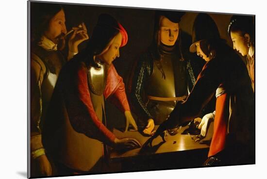 The Dice Players, circa 1650-Georges de La Tour-Mounted Giclee Print