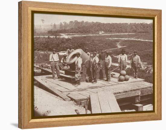 The 'Dictator' Union Army Railroad Mortar, Used in the American Civil War (1861-65) (B/W Photo)-Mathew Brady-Framed Premier Image Canvas