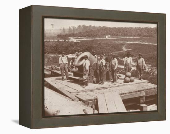 The 'Dictator' Union Army Railroad Mortar, Used in the American Civil War (1861-65) (B/W Photo)-Mathew Brady-Framed Premier Image Canvas