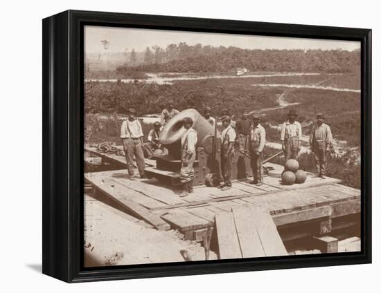 The 'Dictator' Union Army Railroad Mortar, Used in the American Civil War (1861-65) (B/W Photo)-Mathew Brady-Framed Premier Image Canvas