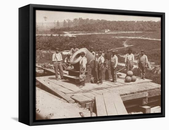 The 'Dictator' Union Army Railroad Mortar, Used in the American Civil War (1861-65) (B/W Photo)-Mathew Brady-Framed Premier Image Canvas