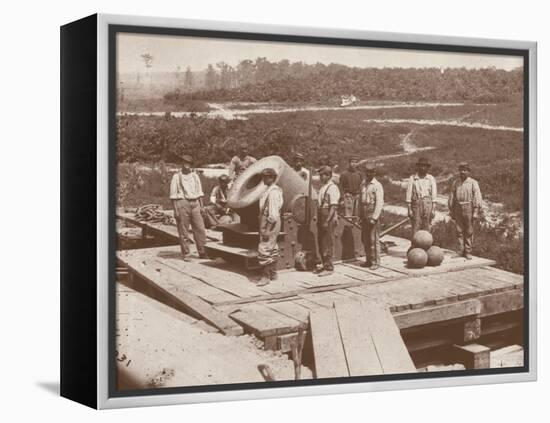 The 'Dictator' Union Army Railroad Mortar, Used in the American Civil War (1861-65) (B/W Photo)-Mathew Brady-Framed Premier Image Canvas