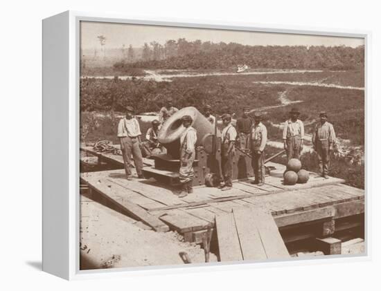 The 'Dictator' Union Army Railroad Mortar, Used in the American Civil War (1861-65) (B/W Photo)-Mathew Brady-Framed Premier Image Canvas