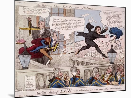 The Difference Between Law and Justice, 1809-Isaac Cruikshank-Mounted Giclee Print