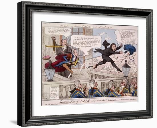 The Difference Between Law and Justice, 1809-Isaac Cruikshank-Framed Giclee Print