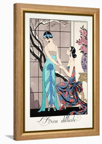 The Difficult Admission-Georges Barbier-Framed Premier Image Canvas