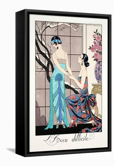 The Difficult Admission-Georges Barbier-Framed Premier Image Canvas