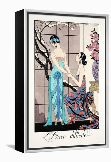 The Difficult Admission-Georges Barbier-Framed Premier Image Canvas