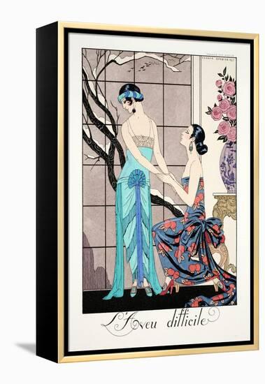 The Difficult Admission-Georges Barbier-Framed Premier Image Canvas
