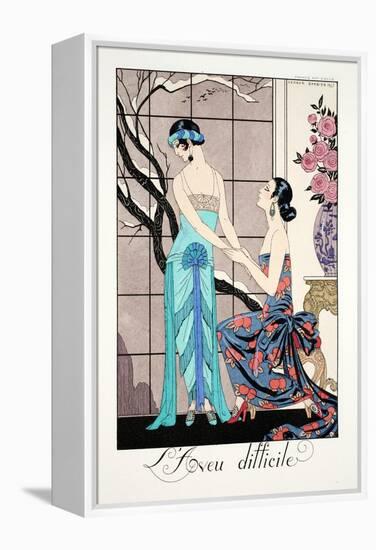 The Difficult Admission-Georges Barbier-Framed Premier Image Canvas