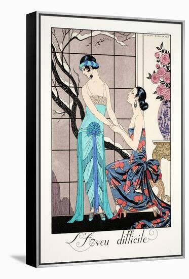 The Difficult Admission-Georges Barbier-Framed Premier Image Canvas