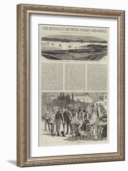 The Difficulty Between Turkey and Greece-Charles William Wyllie-Framed Giclee Print