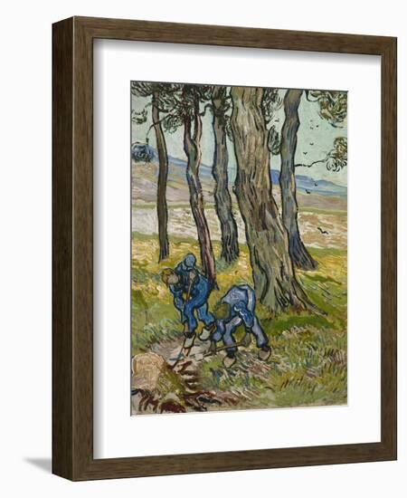 The Diggers, 1889 (Oil on Paper Lined onto Canvas)-Vincent van Gogh-Framed Giclee Print