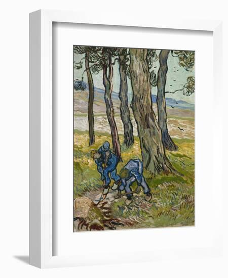 The Diggers, 1889 (Oil on Paper Lined onto Canvas)-Vincent van Gogh-Framed Giclee Print