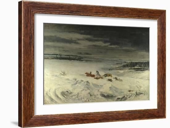 The Diligence in the Snow, 1860-Gustave Courbet-Framed Giclee Print