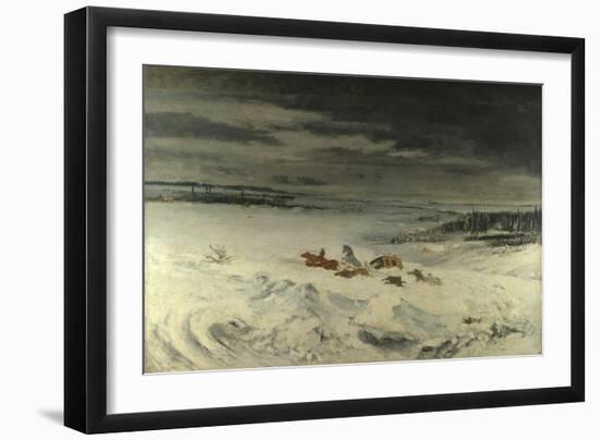 The Diligence in the Snow, 1860-Gustave Courbet-Framed Giclee Print