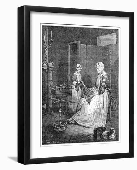 The Diligent Mother, 1740-Jean-Baptiste Simeon Chardin-Framed Giclee Print