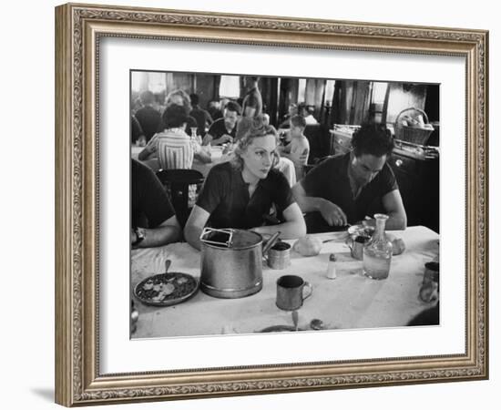 The Dining Room of the Refugee Ship the Ss Sinaia-Robert Hunt-Framed Photographic Print