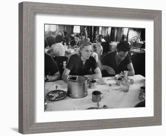 The Dining Room of the Refugee Ship the Ss Sinaia-Robert Hunt-Framed Photographic Print