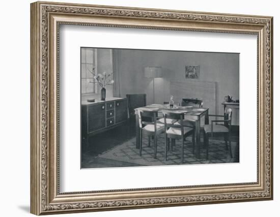 'The Dining Room - Walnut and sycamore furniture', 1942-Unknown-Framed Photographic Print