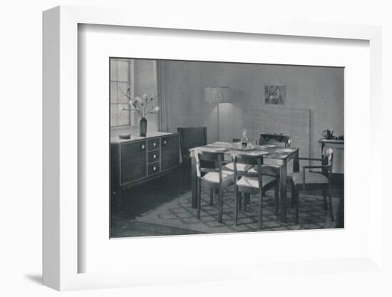 'The Dining Room - Walnut and sycamore furniture', 1942-Unknown-Framed Photographic Print