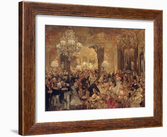 The Dinner at the Ball, 1878-Adolph Friedrich von Menzel-Framed Giclee Print